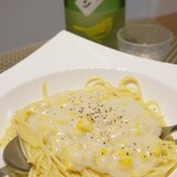 豆乳でヘルシー、とうもろこしのクリームパスタ